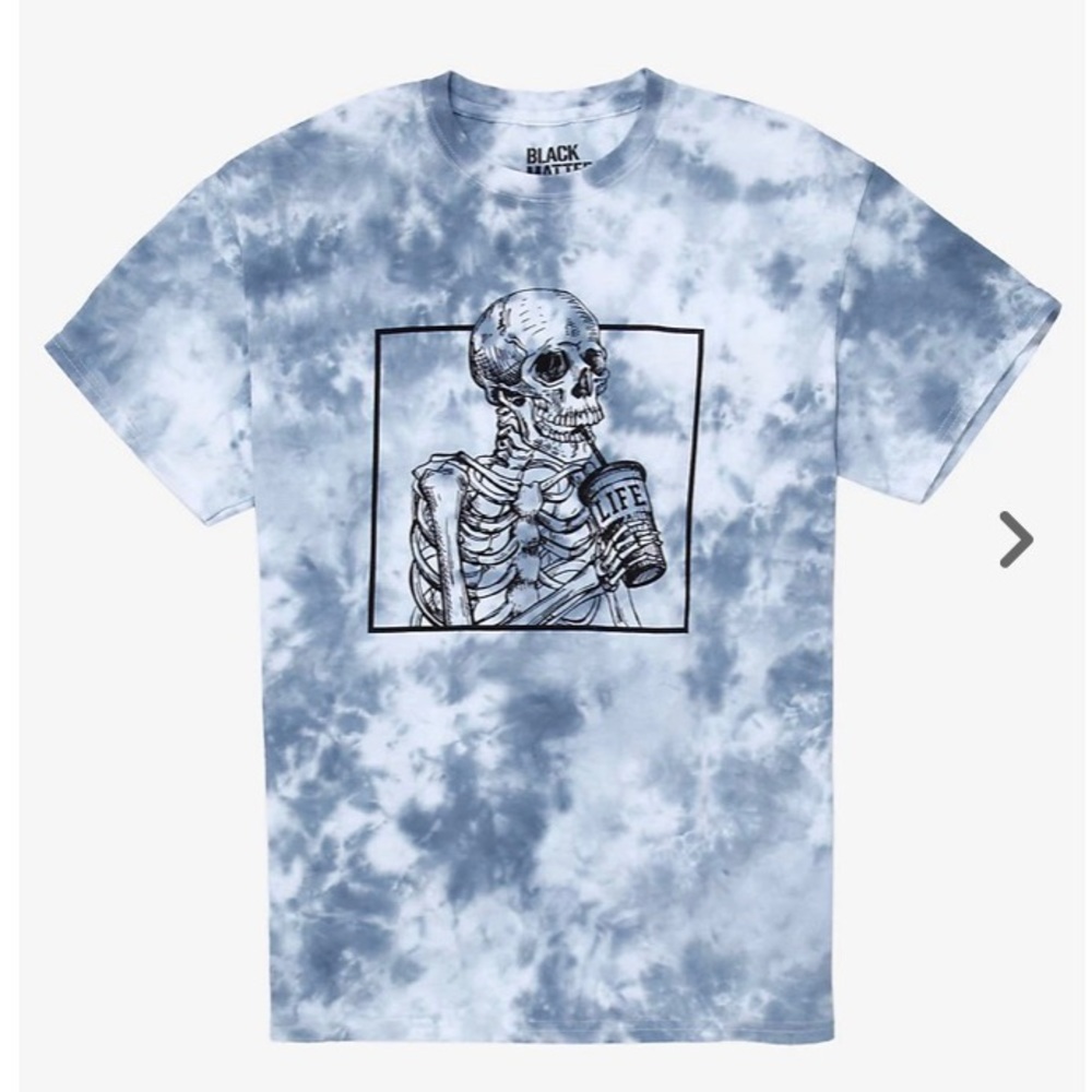 Skeleton Drink Life Tie-Dye Boyfriend Fit T-Shirt